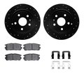 Dynamic Friction Co 8512-48064, Rotors-Drilled and Slotted-Black w/ 5000 Advanced Brake Pads incl. Hardware, Zinc Coated 8512-48064